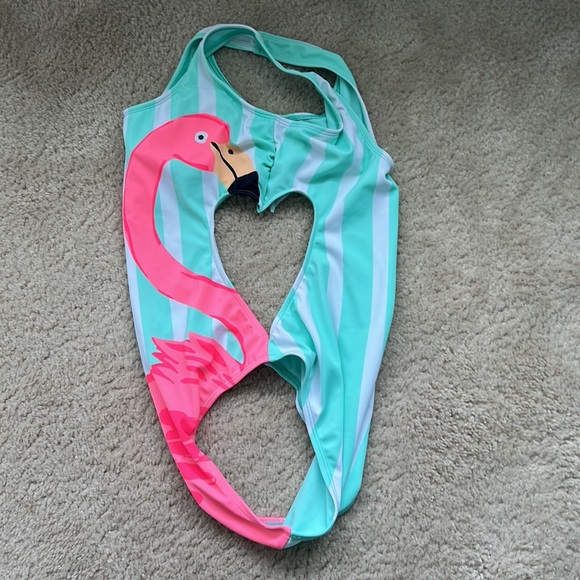 Flamingo Cut Out One Piece Swimsuit - S - Picture 3 of 3